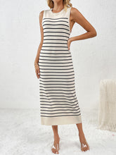 Round Neck Sleeve Midi Knit Dress Black OutfitFlow